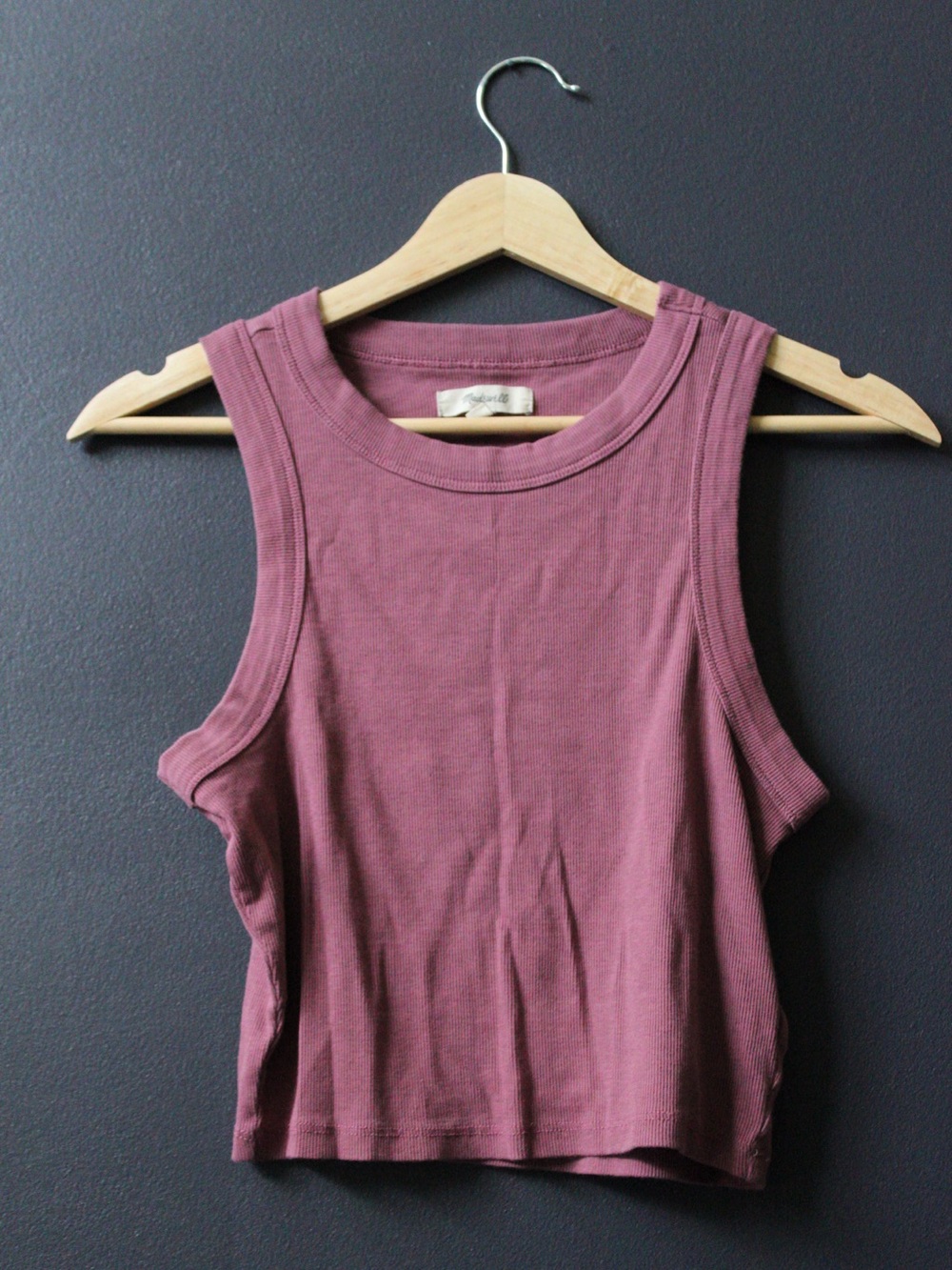 Madewell Supima Rib Crop Tank - Mauve